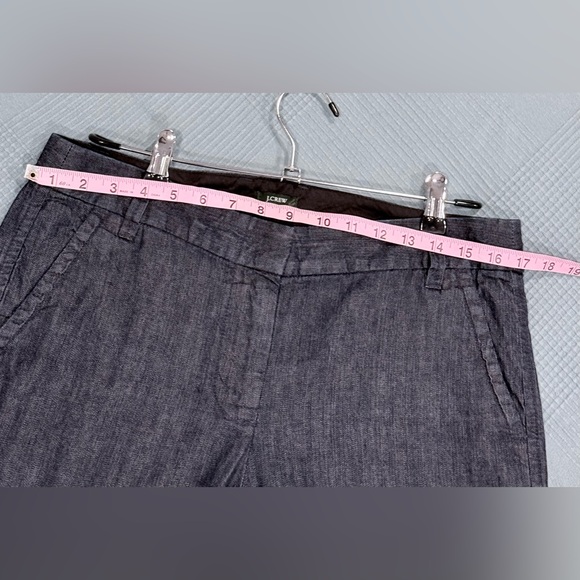 J.Crew Favorite Fit Wide Leg Chambray Trouser Pants Blue Size 8 Work Career - Picture 11 of 15